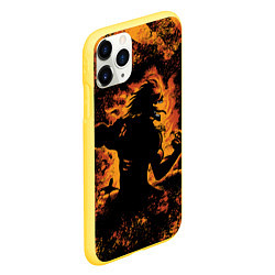 Чехол iPhone 11 Pro матовый АТАКУЮЩИЙ ТИТАН ЭРЕН, цвет: 3D-желтый — фото 2