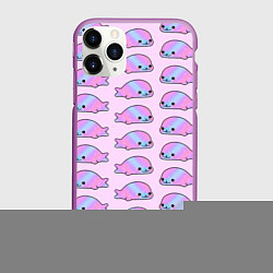 Чехол iPhone 11 Pro матовый Нерпы, цвет: 3D-фиолетовый
