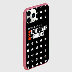 Чехол iPhone 11 Pro матовый LOVE DEATH ROBOTS $$$, цвет: 3D-малиновый — фото 2
