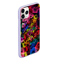 Чехол iPhone 11 Pro матовый Калейдоскоп, цвет: 3D-светло-сиреневый — фото 2