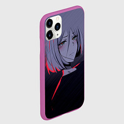Чехол iPhone 11 Pro матовый Аниме Грустная, цвет: 3D-фиолетовый — фото 2