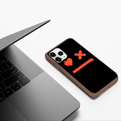 Чехол iPhone 11 Pro матовый Smile Love Death and Robots, цвет: 3D-коричневый — фото 2