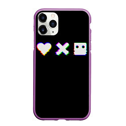 Чехол iPhone 11 Pro матовый Love Death and Robots Glitch, цвет: 3D-фиолетовый