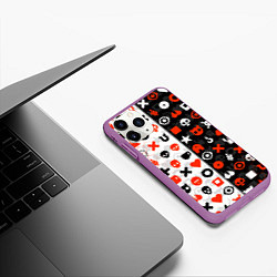 Чехол iPhone 11 Pro матовый ЛЮБОВЬ СМЕРТЬ И РОБОТЫ УЗОР, цвет: 3D-фиолетовый — фото 2