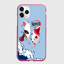 Чехол iPhone 11 Pro матовый Маски из Клинок, рассекающий демонов, цвет: 3D-малиновый