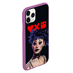 Чехол iPhone 11 Pro матовый Love, Death and Robots Lora Z, цвет: 3D-фиолетовый — фото 2