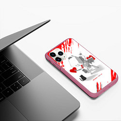 Чехол iPhone 11 Pro матовый Love, Death and Cats Любов, смерть и котики Z, цвет: 3D-малиновый — фото 2