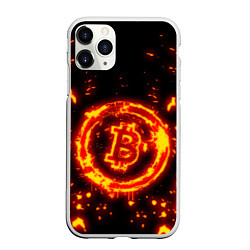 Чехол iPhone 11 Pro матовый BITCOIN БИТКОИН ОГОНЬ