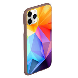 Чехол iPhone 11 Pro матовый Радужная геометрия, цвет: 3D-коричневый — фото 2