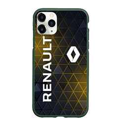 Чехол iPhone 11 Pro матовый RENAULT РЕНО ЖЕЛТАЯ ГЕОМЕТРИЯ, цвет: 3D-темно-зеленый