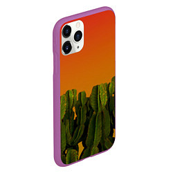 Чехол iPhone 11 Pro матовый Кактусы на закате, цвет: 3D-фиолетовый — фото 2