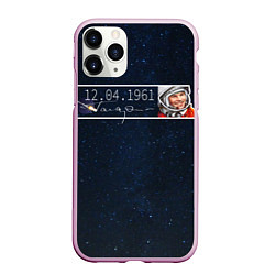 Чехол iPhone 11 Pro матовый Гагарин автограф, цвет: 3D-розовый