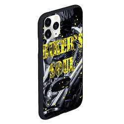 Чехол iPhone 11 Pro матовый Bikers Soul Душа байкера, цвет: 3D-черный — фото 2