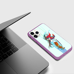 Чехол iPhone 11 Pro матовый Hao and Yoh, цвет: 3D-фиолетовый — фото 2