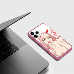 Чехол iPhone 11 Pro матовый Darling in the Franxx Zero Two, цвет: 3D-малиновый — фото 2