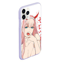 Чехол iPhone 11 Pro матовый Darling in the Franxx Zero Two, цвет: 3D-светло-сиреневый — фото 2