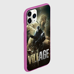 Чехол iPhone 11 Pro матовый Итан,Крис и деревня RE8, цвет: 3D-фиолетовый — фото 2