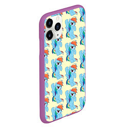 Чехол iPhone 11 Pro матовый Rainbow Dash, цвет: 3D-фиолетовый — фото 2