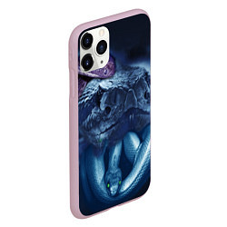 Чехол iPhone 11 Pro матовый Мифические змеи, цвет: 3D-розовый — фото 2