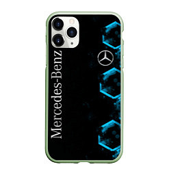 Чехол iPhone 11 Pro матовый Mercedes Мерседес Неон, цвет: 3D-салатовый