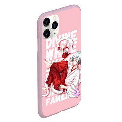 Чехол iPhone 11 Pro матовый Divine white snake, цвет: 3D-розовый — фото 2