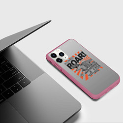 Чехол iPhone 11 Pro матовый ROAR Tokyo T-rex, цвет: 3D-малиновый — фото 2