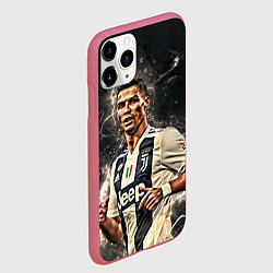 Чехол iPhone 11 Pro матовый Криштиану Роналду Ювентус, цвет: 3D-малиновый — фото 2