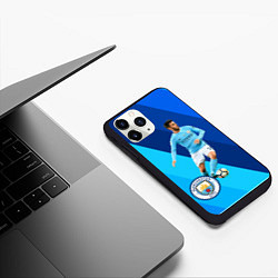 Чехол iPhone 11 Pro матовый Бернарду Силва Манчестер Сити, цвет: 3D-черный — фото 2