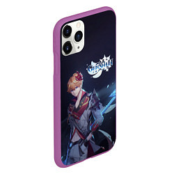 Чехол iPhone 11 Pro матовый Genshin Impact Tartaglia, цвет: 3D-фиолетовый — фото 2