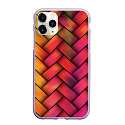 Чехол iPhone 11 Pro матовый Colorful weave, цвет: 3D-светло-сиреневый