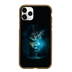 Чехол iPhone 11 Pro матовый Красивый кот, цвет: 3D-коричневый