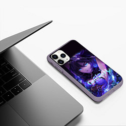 Чехол iPhone 11 Pro матовый GENSHIN IMPACT MONA МОНА, цвет: 3D-серый — фото 2