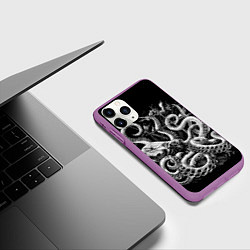 Чехол iPhone 11 Pro матовый Кракен Монстр, цвет: 3D-фиолетовый — фото 2