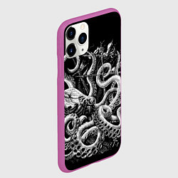 Чехол iPhone 11 Pro матовый Кракен Монстр, цвет: 3D-фиолетовый — фото 2