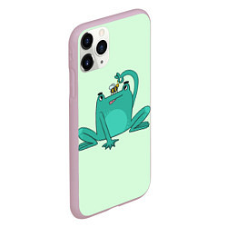 Чехол iPhone 11 Pro матовый Лягушка и пчелка, цвет: 3D-розовый — фото 2