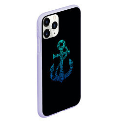 Чехол iPhone 11 Pro матовый Navy Anchor, цвет: 3D-светло-сиреневый — фото 2