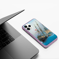 Чехол iPhone 11 Pro матовый The Sea Devil, цвет: 3D-сиреневый — фото 2
