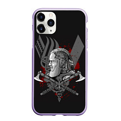 Чехол iPhone 11 Pro матовый Vikings Art, цвет: 3D-светло-сиреневый