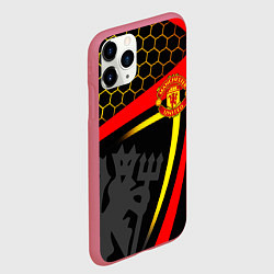 Чехол iPhone 11 Pro матовый МАНЧЕСТЕР MANCHESTER SPORT, цвет: 3D-малиновый — фото 2