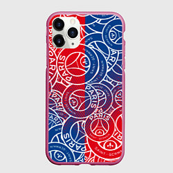 Чехол iPhone 11 Pro матовый ФК ПСЖ PARIS SAINT GERMAIN, цвет: 3D-малиновый
