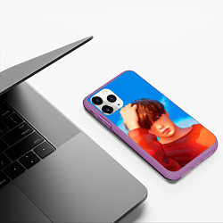 Чехол iPhone 11 Pro матовый Park Jimin Art, цвет: 3D-фиолетовый — фото 2