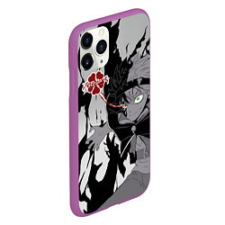 Чехол iPhone 11 Pro матовый Черный Аста демон Чёрный клевер, цвет: 3D-фиолетовый — фото 2