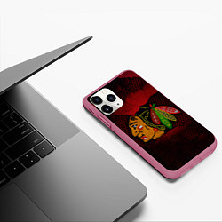 Чехол iPhone 11 Pro матовый CHICAGO NHL, цвет: 3D-малиновый — фото 2