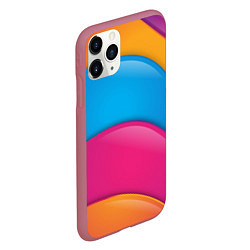 Чехол iPhone 11 Pro матовый Candy rainbow, цвет: 3D-малиновый — фото 2