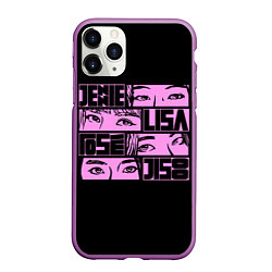 Чехол iPhone 11 Pro матовый Black pink eyes, цвет: 3D-фиолетовый