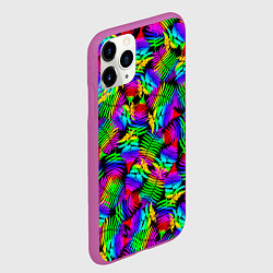 Чехол iPhone 11 Pro матовый Неоновый папоротник, цвет: 3D-фиолетовый — фото 2