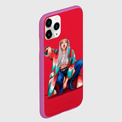 Чехол iPhone 11 Pro матовый Kill the love Lisa, цвет: 3D-фиолетовый — фото 2