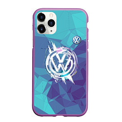 Чехол iPhone 11 Pro матовый VOLKSWAGEN, цвет: 3D-фиолетовый