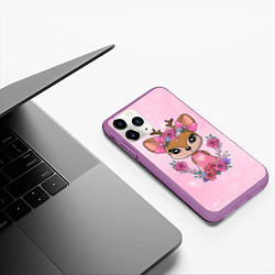 Чехол iPhone 11 Pro матовый Милая олениха, цвет: 3D-фиолетовый — фото 2