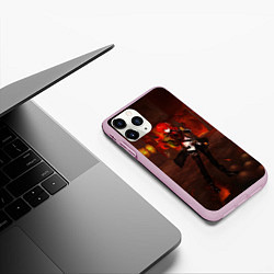 Чехол iPhone 11 Pro матовый GENSHIN INPACT, Diluc, цвет: 3D-розовый — фото 2